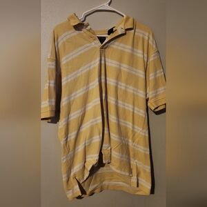 Mens yellow stripped polo shirt